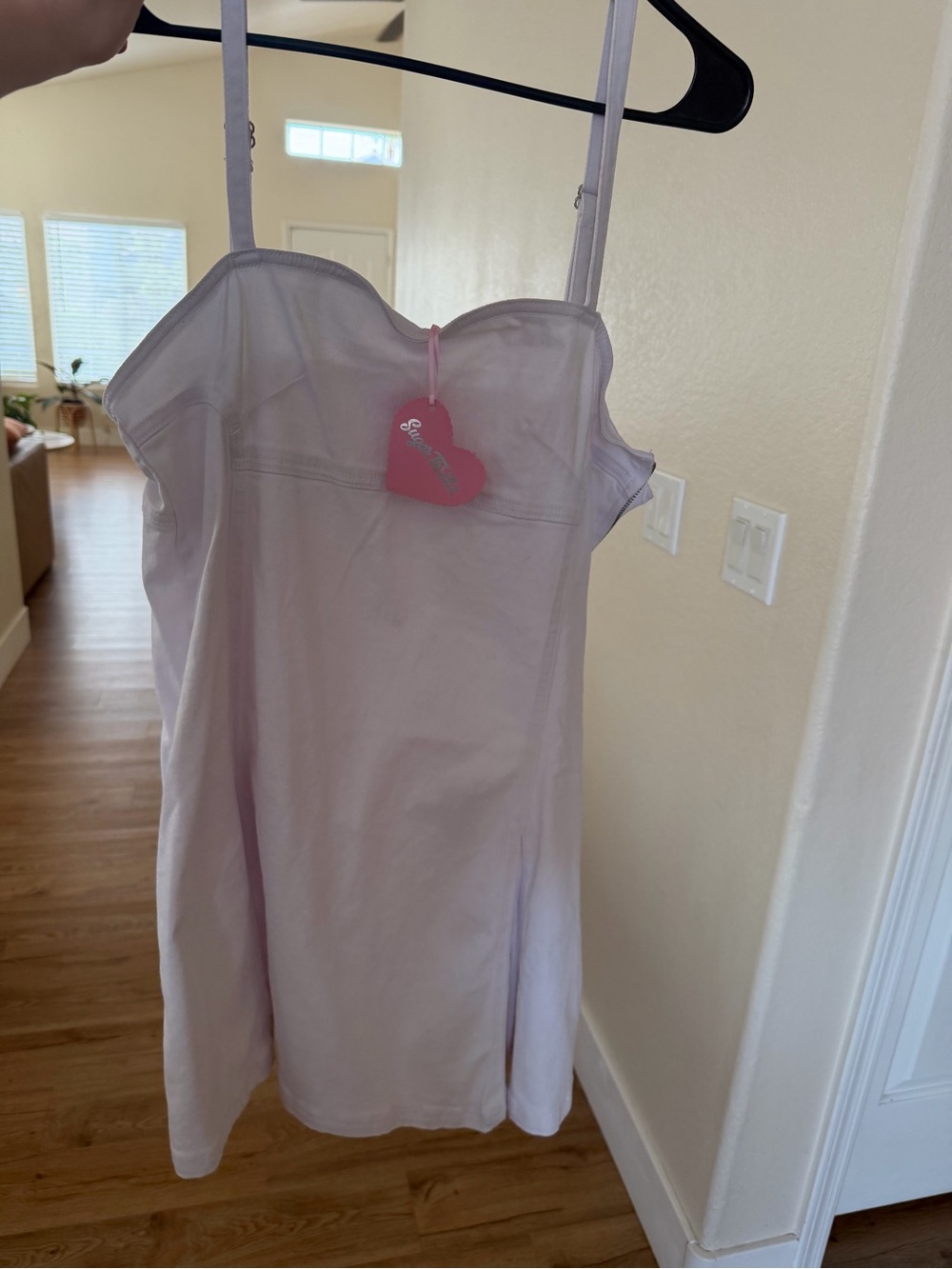 Dolls kill white mini denim dress